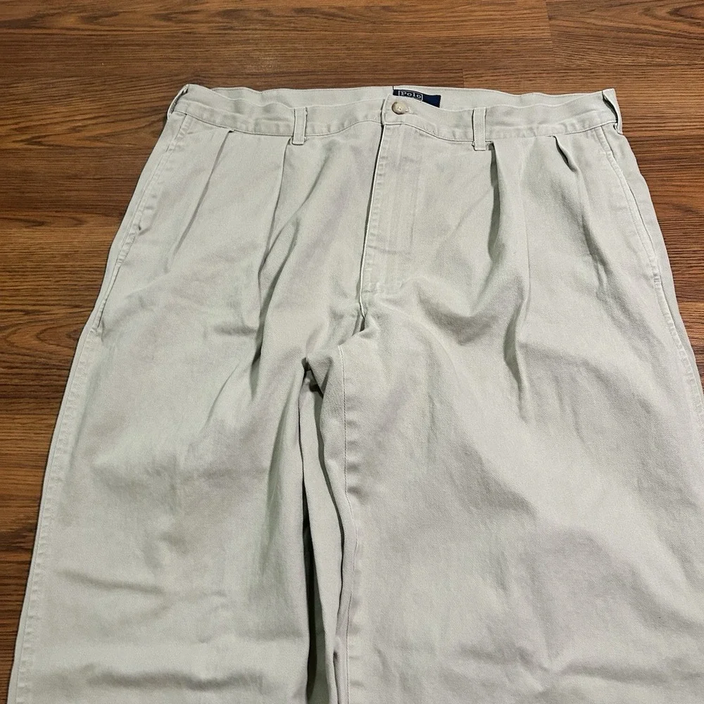 Polo Ralph Lauren Pleated Chino Pants‎ Mens 36x29 Tan Khaki Made in USA Vintage